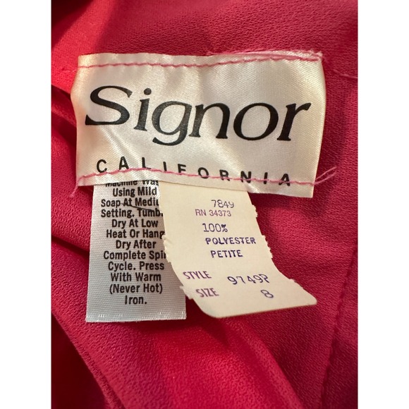 Signor California Petite Pink Cap Sleeve Belted Midi Dress Size 8 - Picture 4 of 11